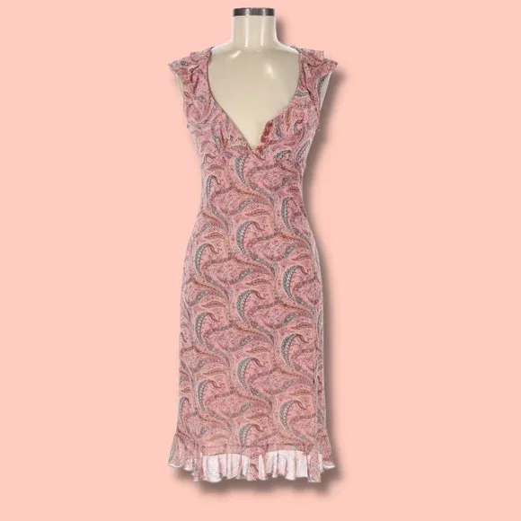 Kookai | Dresses | Boho Midi Dress Size M Vneck Sleeveless Paisley Pink  Kookai | Poshmark